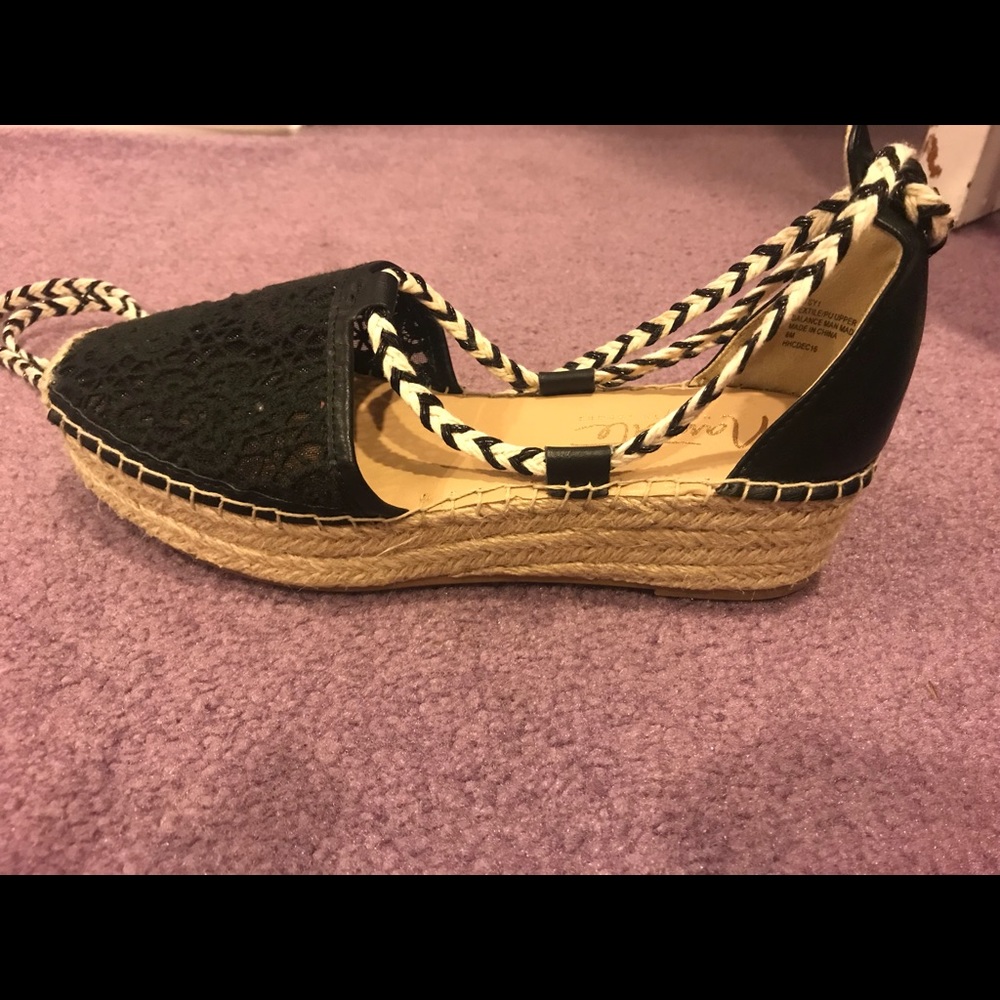Nanette Lepors tie up espadrilles. Worn once!